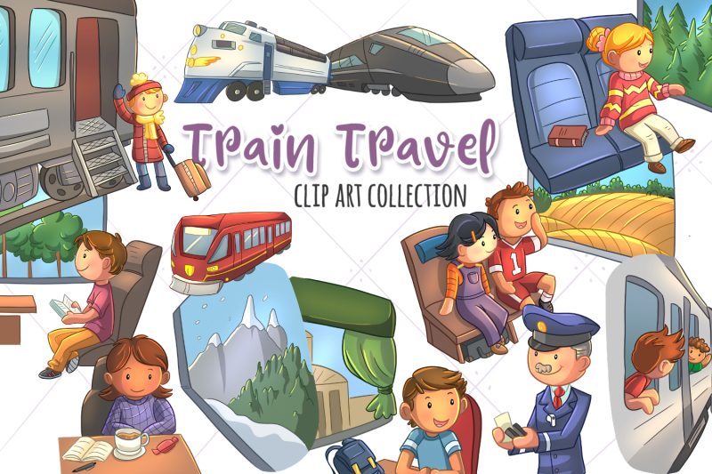 train-travel-clip-art-collection