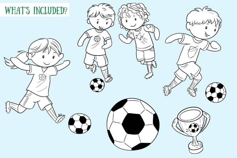 playing-soccer-digital-stamps