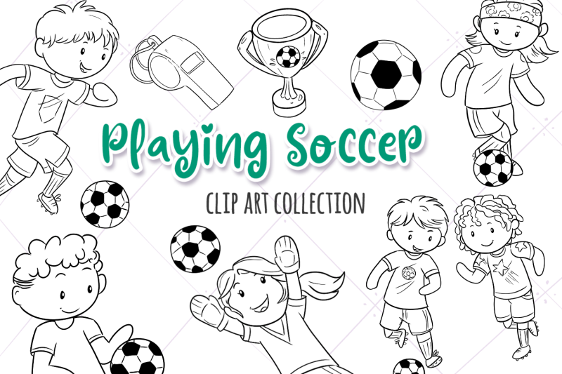 playing-soccer-digital-stamps