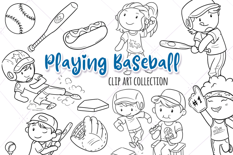 playing-baseball-digital-stamps