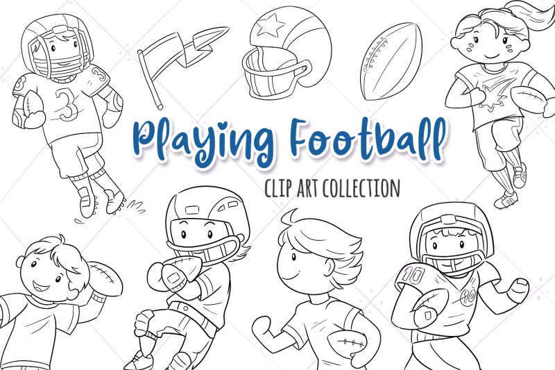 playing-football-digital-stamps