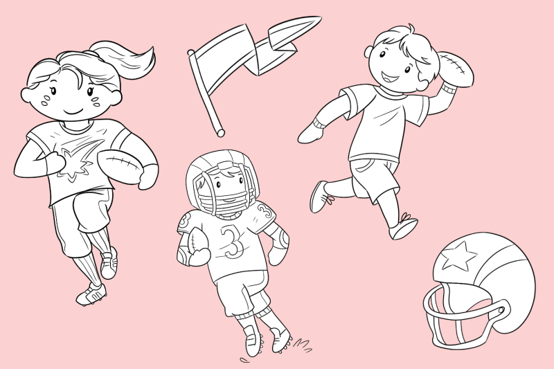 playing-football-digital-stamps