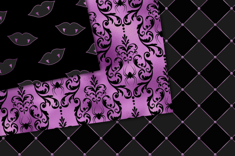 black-and-purple-halloween-digital-paper