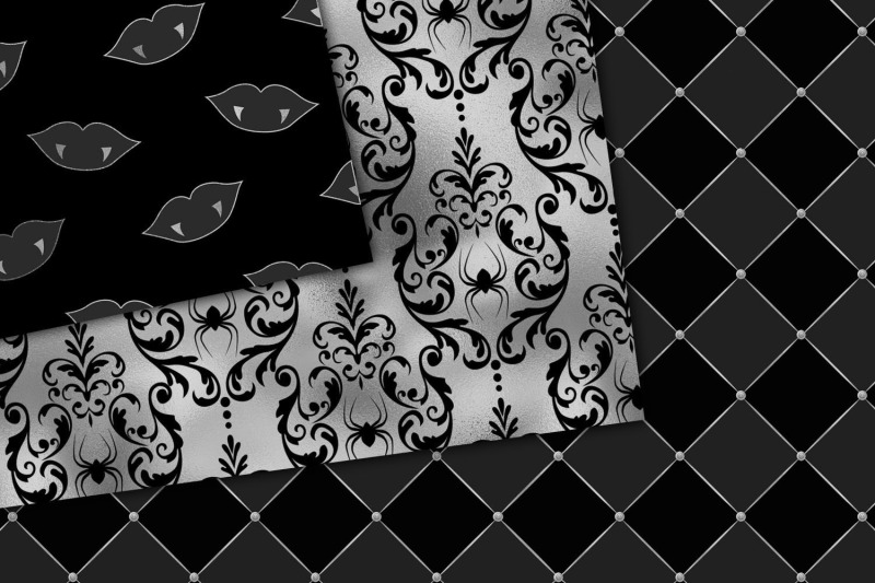 black-and-silver-halloween-digital-paper