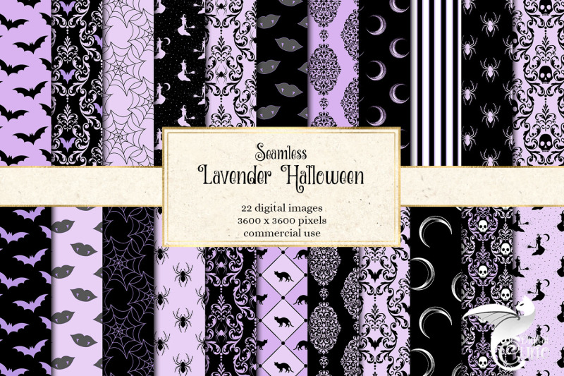 lavender-halloween-digital-paper