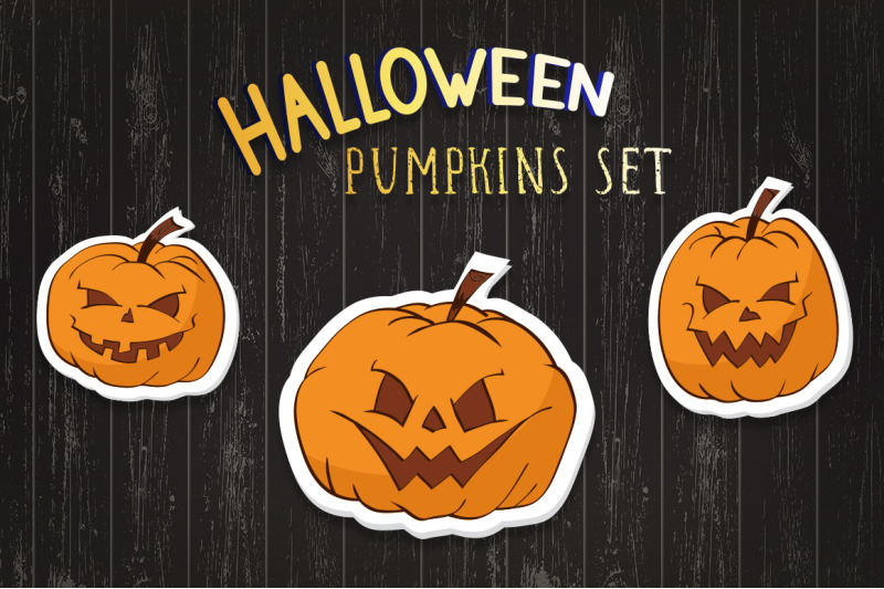 halloween-pumpkins-stickers-vector