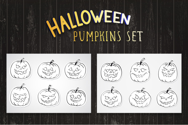 halloween-pumpkins-stickers-vector