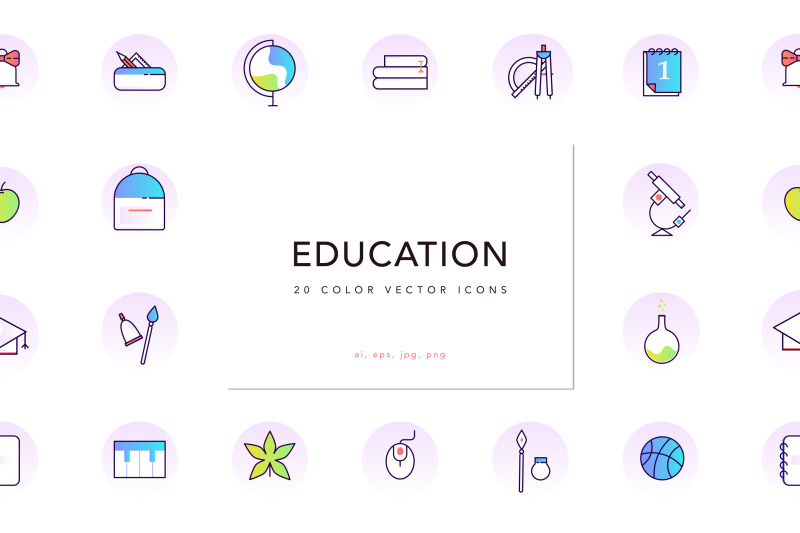 school-amp-education-color-line-icons