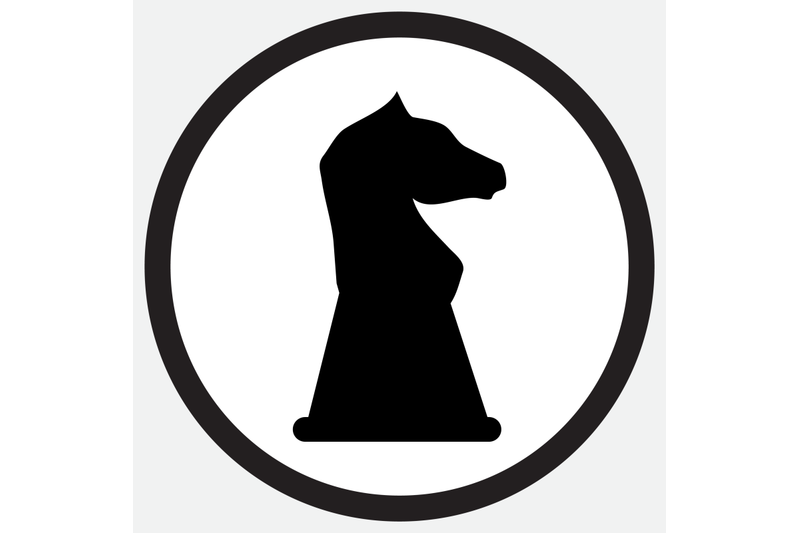 chess-horse-icon-monochrome-black-white