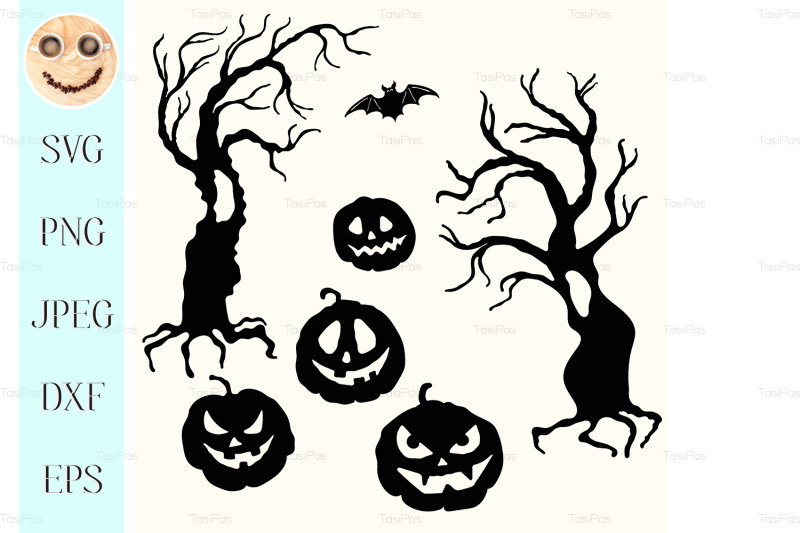 halloween-pumpkin-lantern-and-tree-stencil-template