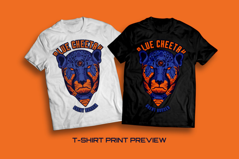 blue-cheetah-t-shirt-illustration