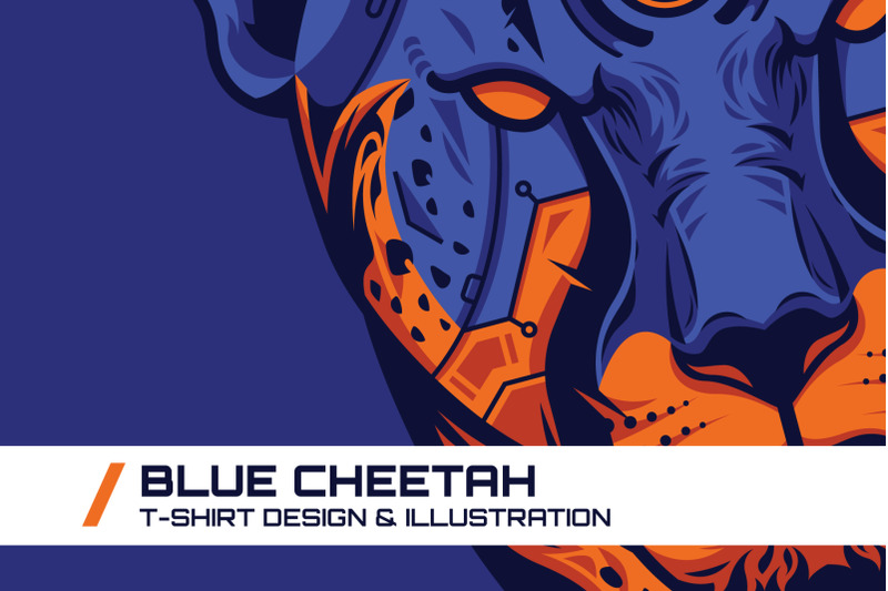 blue-cheetah-t-shirt-illustration