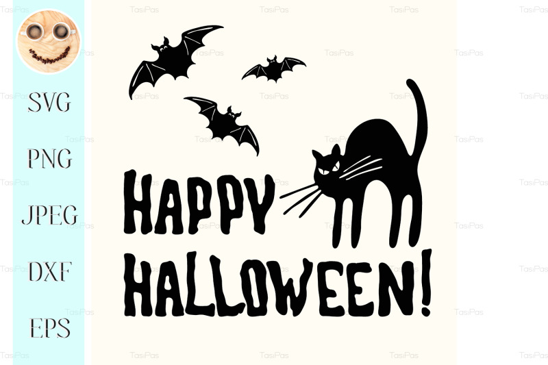 happy-halloween-title-cat-and-bat-on-the-white-nbsp