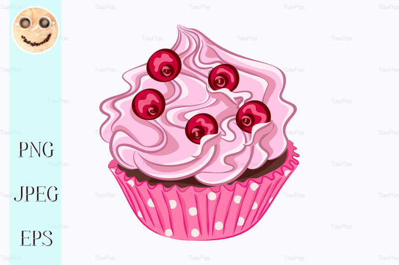 cupcake-with-pink-cream-and-red-berry