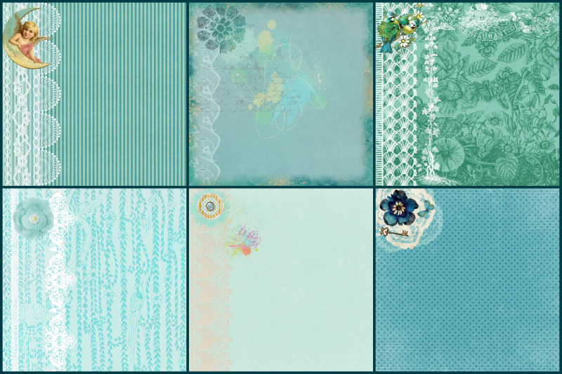 vintage-teal-and-lace-digital-papers