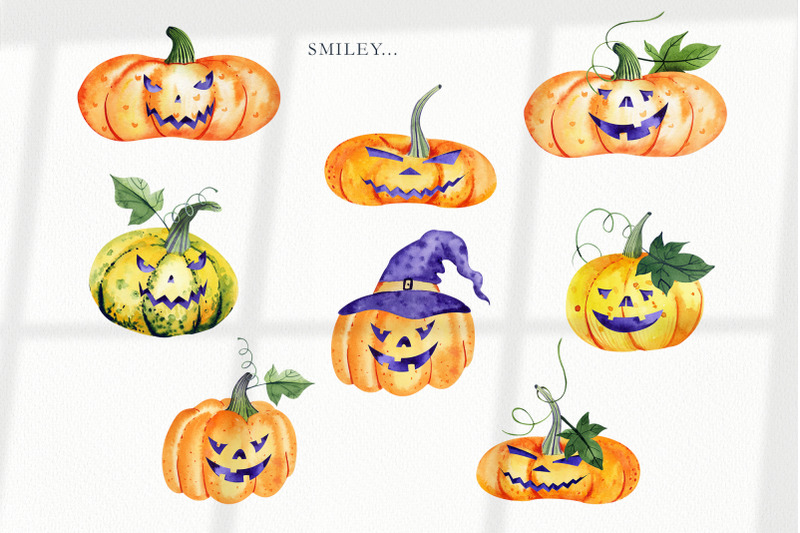 watercolor-halloween-pumpkins-set