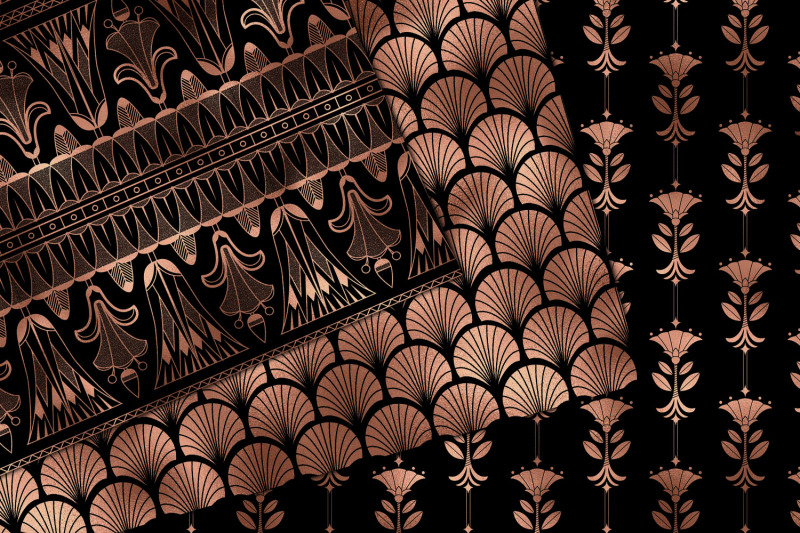 black-and-rose-gold-art-deco-digital-paper