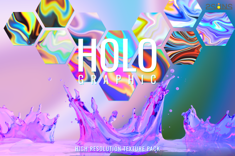 holographic-digital-paper-marble-texture-rainbow-foil
