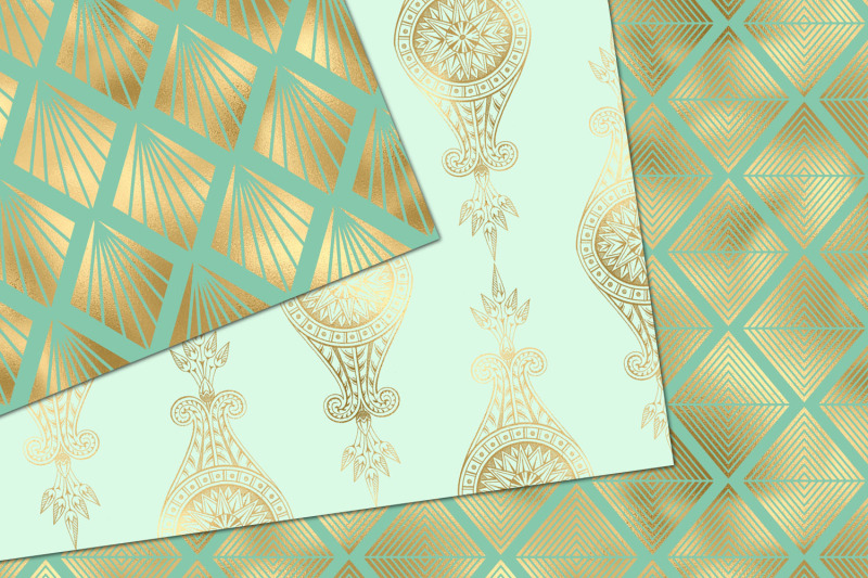 mint-and-gold-art-deco-digital-paper