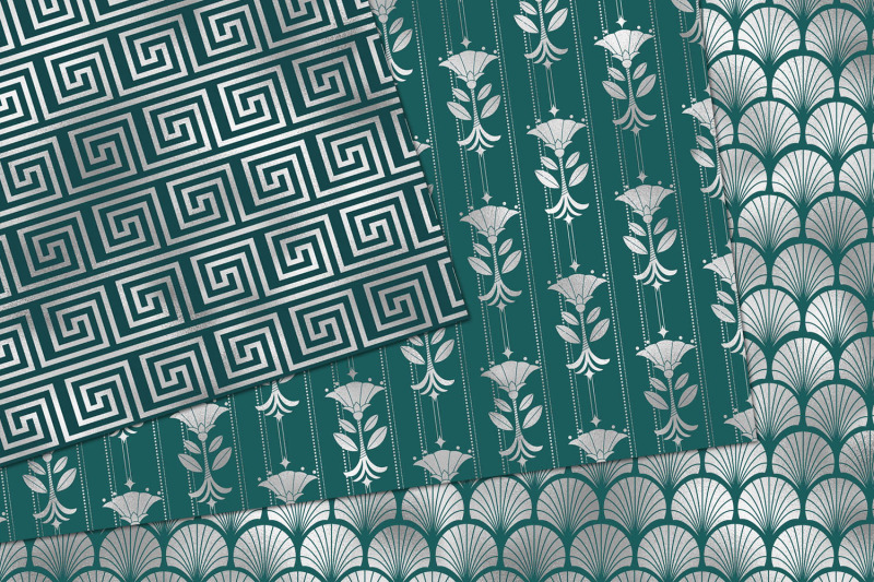 teal-and-silver-art-deco-digital-paper