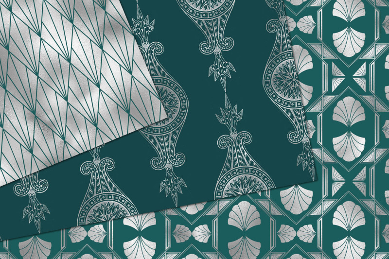 teal-and-silver-art-deco-digital-paper