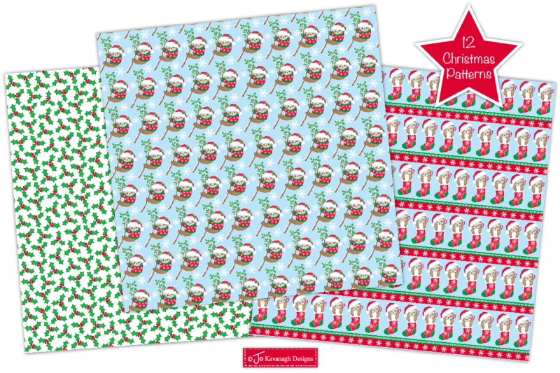 christmas-sloth-digital-paper-christmas-patterns-cute-sloth-p43