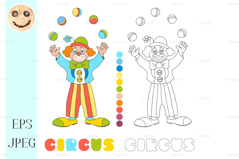 circus-vector-clown-juggler-coloring-book-page
