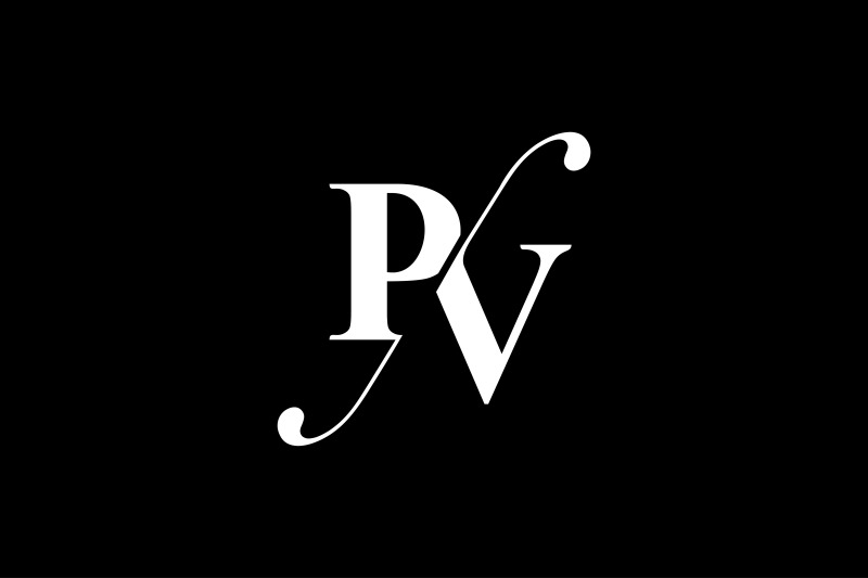 PV Monogram Logo Design By Vectorseller | TheHungryJPEG.com