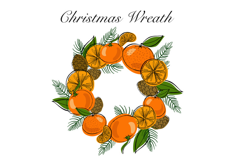 tangerines-christmas-vector-clipart