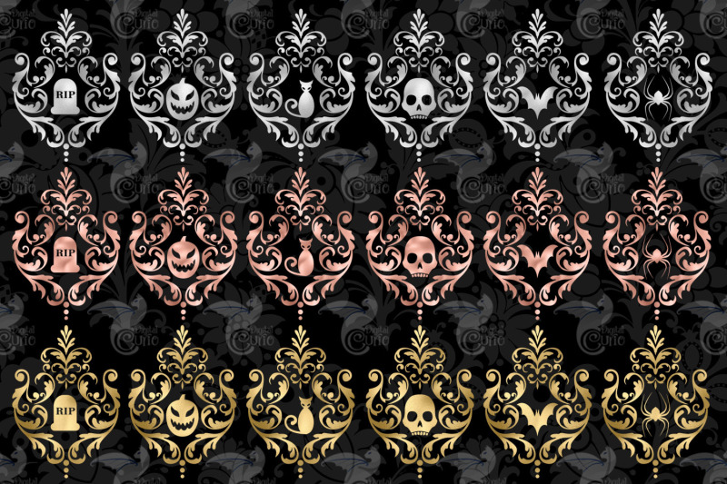 halloween-damask-elements