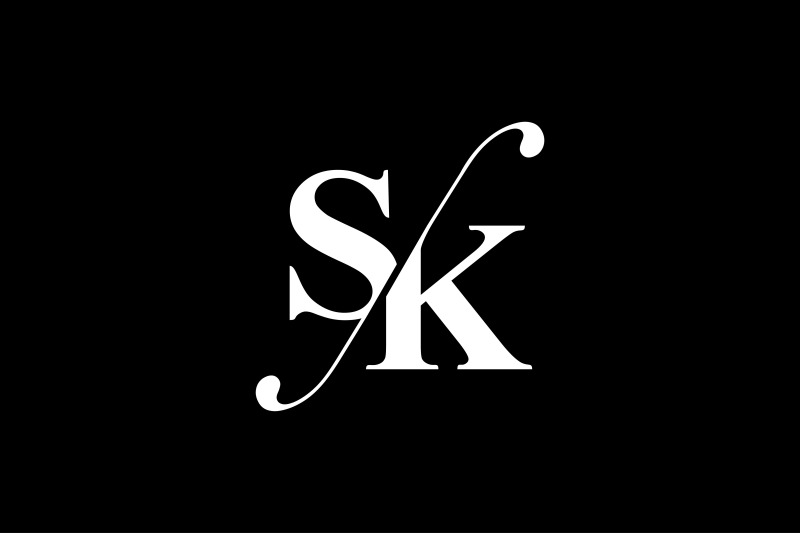 SK Monogram Logo Design By Vectorseller | TheHungryJPEG.com