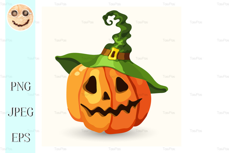 cartoon-halloween-pumpkin-wearing-witch-hat