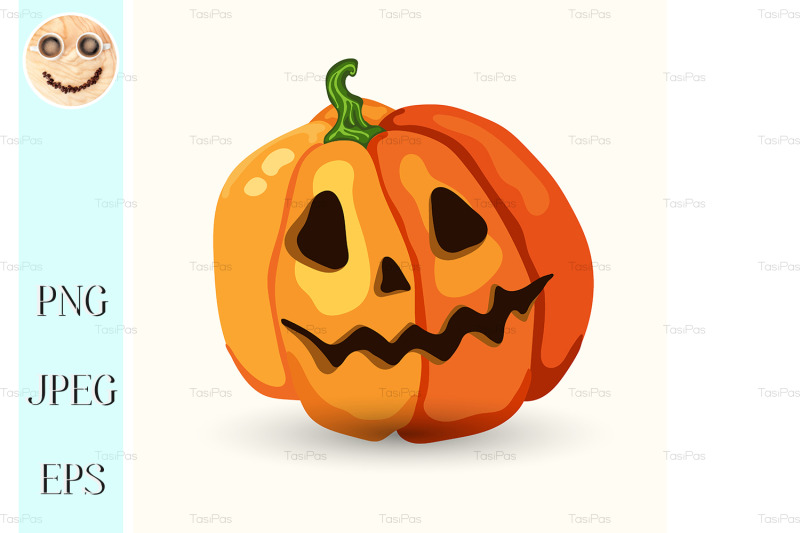 cartoon-halloween-scary-face-pumpkin-on-white-nbsp