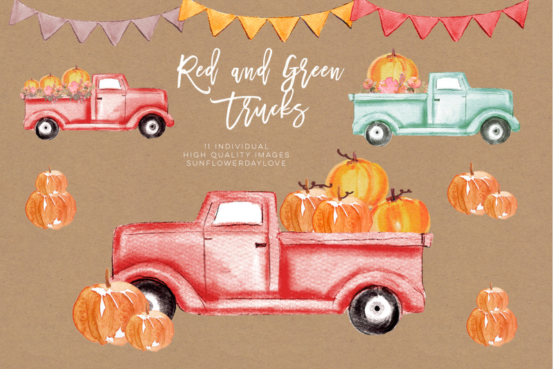 pumpkin-truck-clipart-watercolor-red-truck-pumpkins