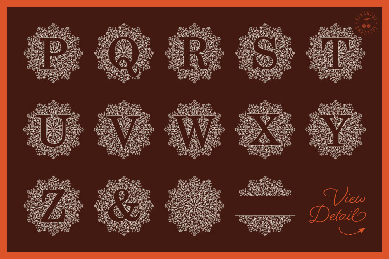 Download Intricate Mandala Monogram Alphabet for craft cutters SVG ...