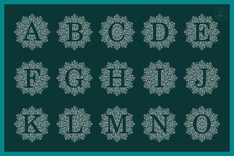 Download Intricate Mandala Monogram Alphabet For Craft Cutters Svg Dxf Fcm Png By Cleancutcreative Thehungryjpeg Com