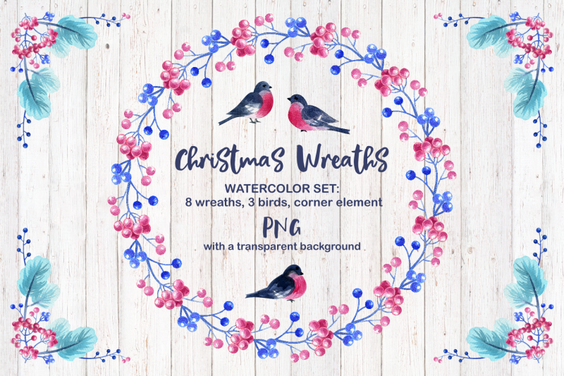 christmas-wreaths-watercolor-cliparts