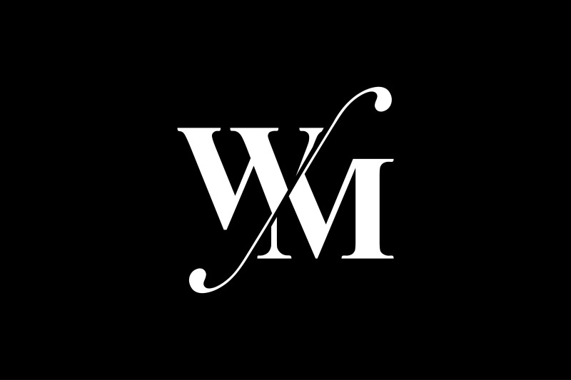 WM Monogram Logo Design By Vectorseller | TheHungryJPEG.com