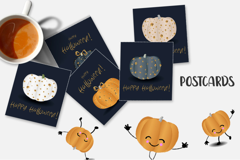 funny-pumpkins-pattern-and-postcards