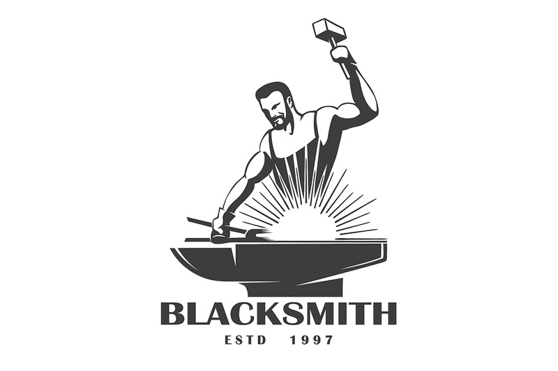 blacksmith-emblem-in-engraving-style-vector-illustration