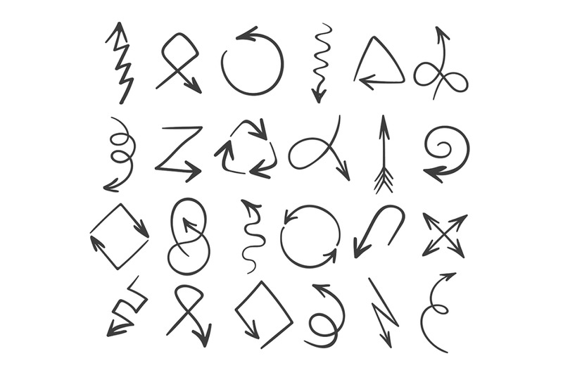 hand-drawn-abstract-arrows-set-vector-illustration