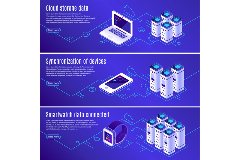 isometric-database-computer-laptop-and-smartphone-connected-to-cloud