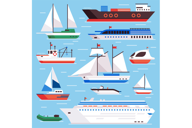 flat-sea-ships-marine-shipping-sailing-boat-ocean-cruise-liner-and-i