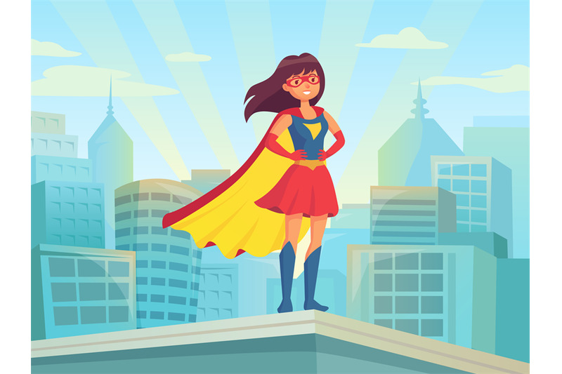 super-woman-watching-city-wonder-hero-girl-in-suit-with-cloak-at-town