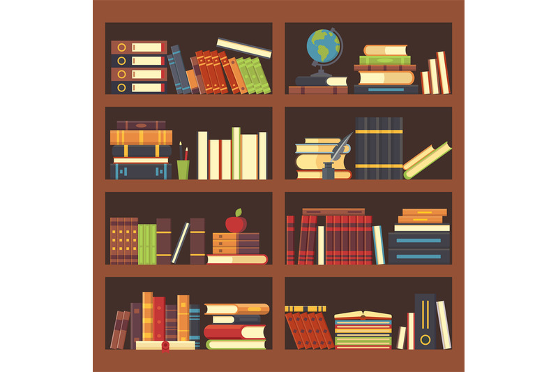 books-in-library-bookcase-encyclopedia-book-at-bookshelf-pile-textbo