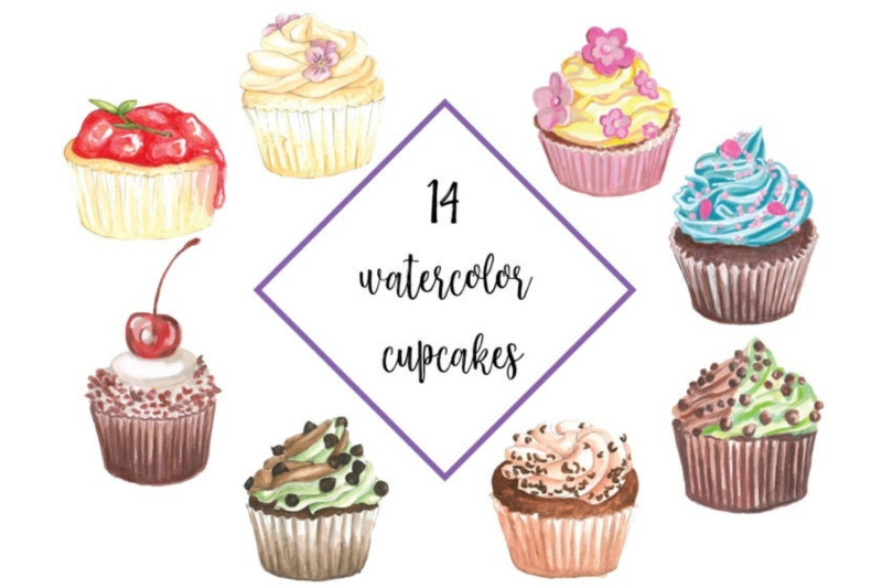 watercolor-cupcakes-illustartions