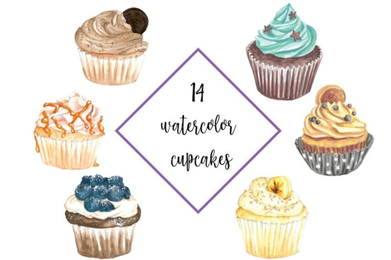 watercolor-cupcakes-illustartions