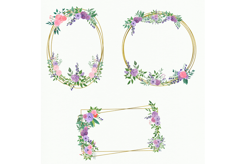 20-watercolor-geometrical-frames-floral-frames-crystal-frames