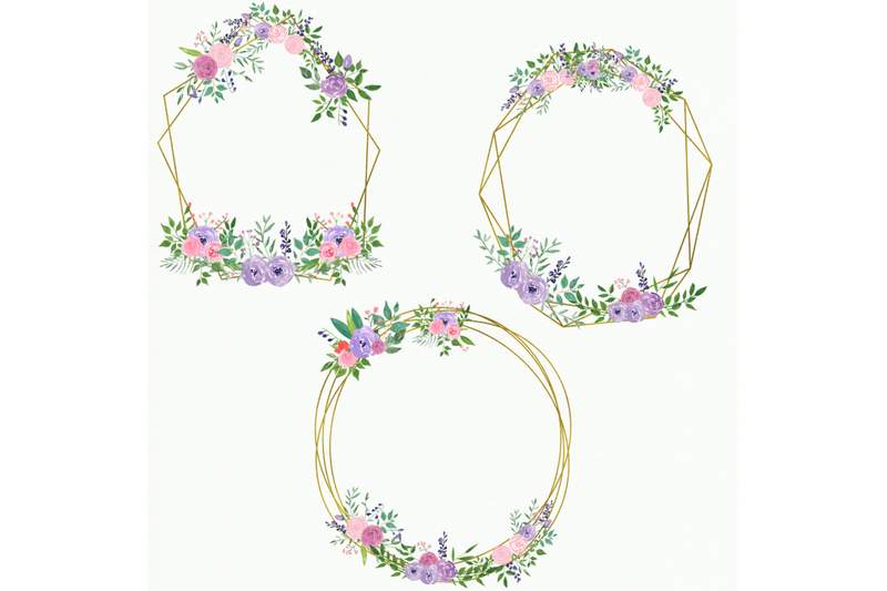 20-watercolor-geometrical-frames-floral-frames-crystal-frames