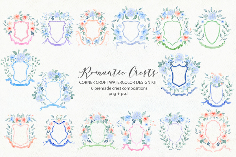 watercolor-romantic-crest-design-kit